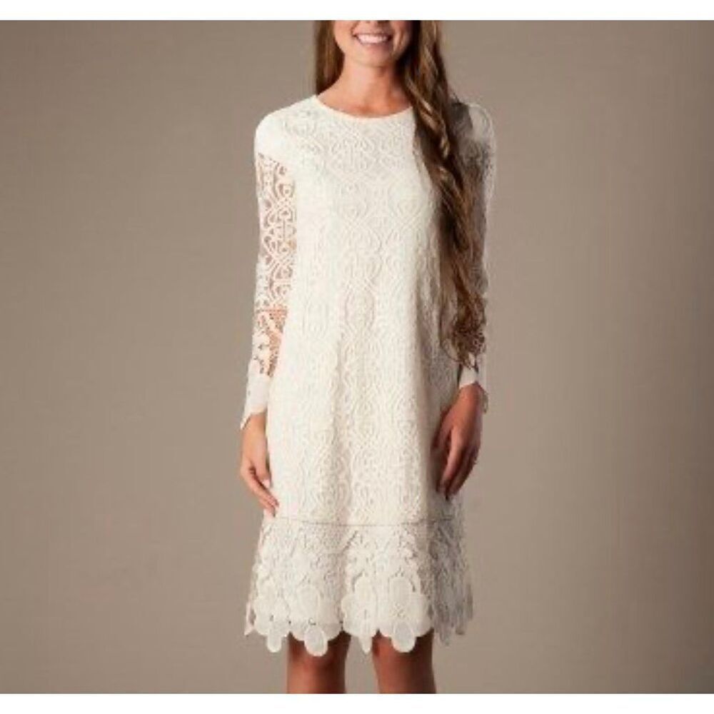 Latter Day Bride & Prom Your Moment Lace Long Sleeve Modest Dress Women's Medium